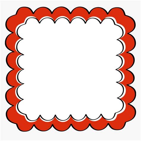 Red Scalloped Frame Red Scalloped Border Clipart Hd Png Download In