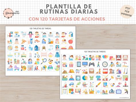 Plantilla De Tareas Diarias Rutinas Para Niños Etsy España