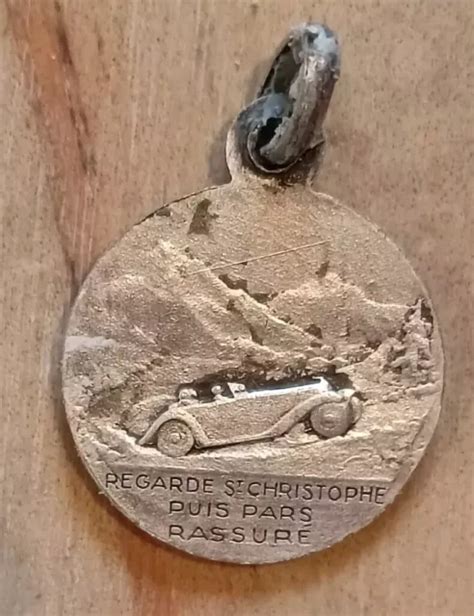 MÉDAILLE RELIGIEUSE ANCIENNE St Christophe Voiture Signée EUR 8 90