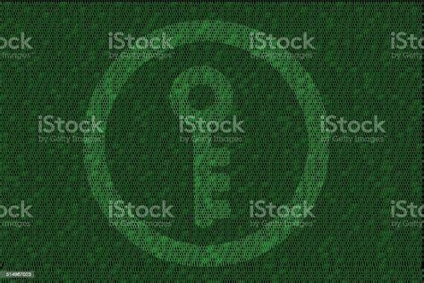 Encrypted Digital Key With Green Binary Code Stock Illustration