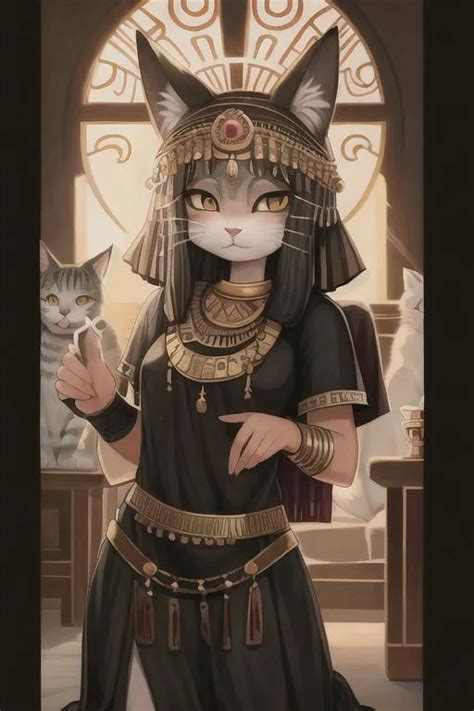 Ancient Egyiptian Female Tabaxi Furry Anthro Cat