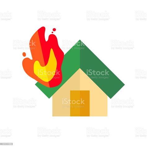 Icon Of A Burning House Fire Vectors Stock Illustration Download