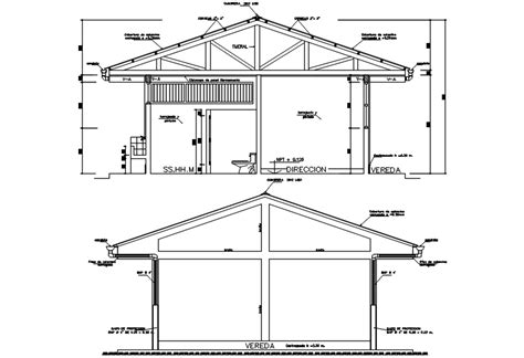 Section Detail Of Bungalow Drawing In Dwg Autocad Fil