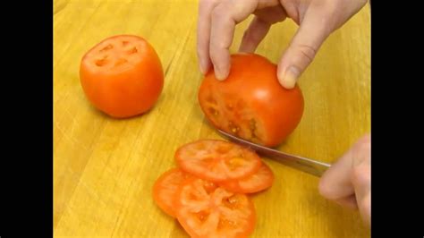 How To Easily Slice Tomatoes Youtube