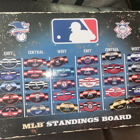 Mlb Baseball Magnetic Standings Display Board With All 30 Team Magnets