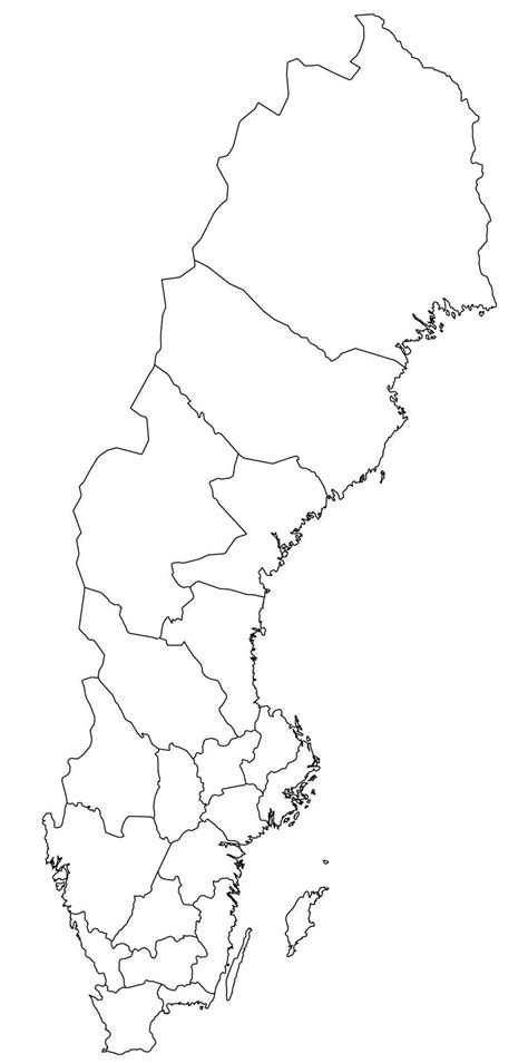 Sweden Map Outline Outline Map Of Sweden Northern Europe Europe