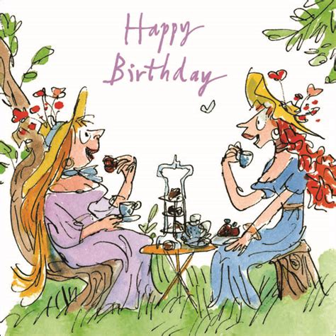 Quentin Blake High Tea Happy Birthday Greeting Card Cards Love Kates