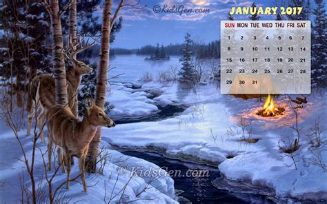 January 2017 Calendar Wallpaper