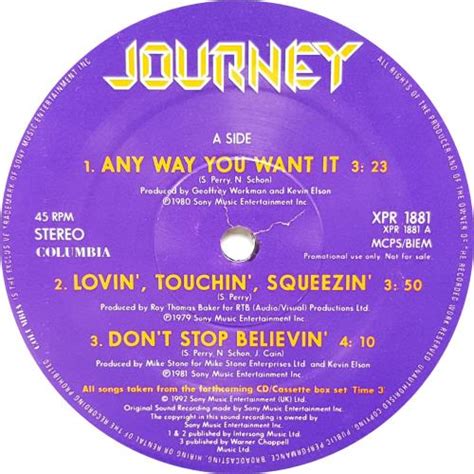 Journey Any Way You Want It Uk Promo 12 Vinyl Single 12 Inch Record