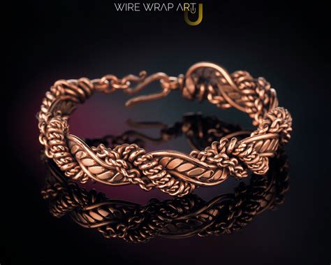 Pure Copper Bracelet For Women Wire Wrapped Bracelet Etsy
