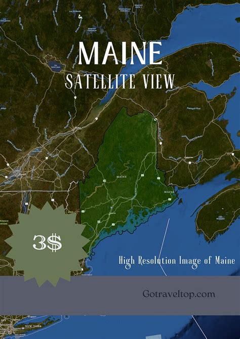 Satellite Map Of Maine Go Travel Top