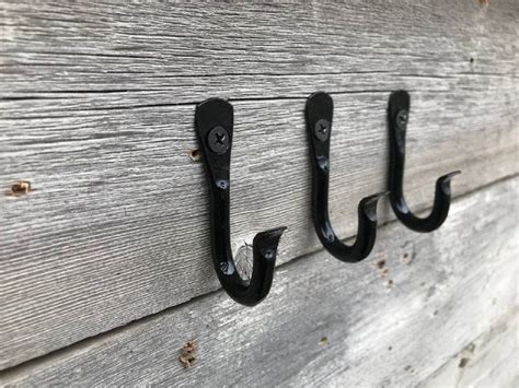 Small Forged Hooks Black Metal Hooks White Hooks For Wall Etsy