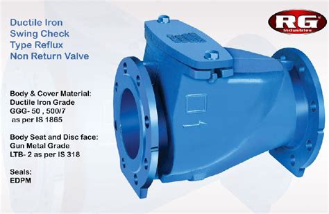 Swing Check Type Reflux Non Return Valves By Rg Industries Swing Check