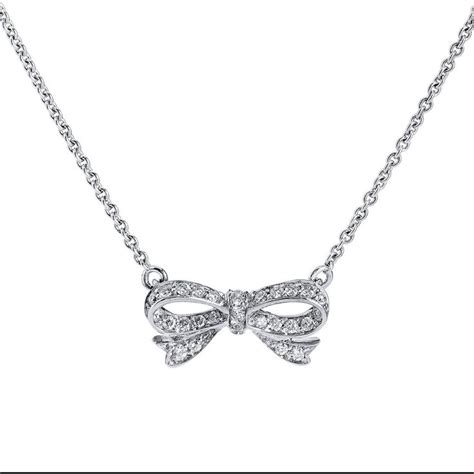 H And H 015 Carat Diamond Ribbon Bow Pendant Necklace In 2023 Bow
