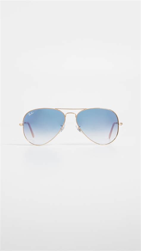 Ray Ban Rb3025 Classic Aviator Gradient Sunglasses In Goldlight Blue Blue Lyst