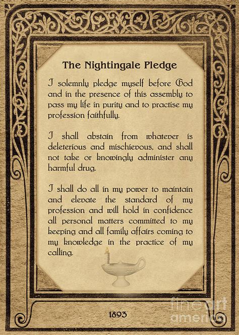 The Florence Nightingale Pledge 1893 Art Print By Olga Hamilton