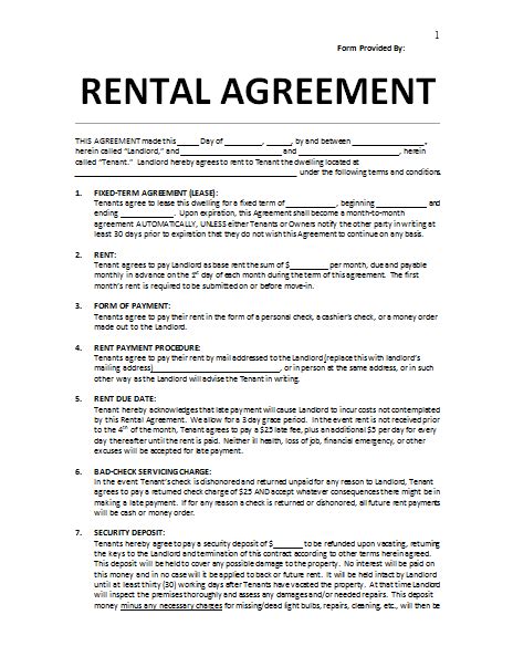 There are no government regulations about. 39 Excellent Rental Lease And Agreement Template Examples ...
