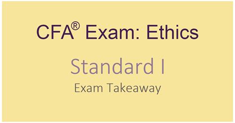 Cfa Ethics Standard I Exam Takeaway Soleadea