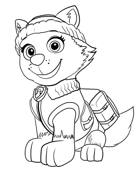 Everest Paw Patrol Coloring Page Paw Patrol Everest Coloring Page The