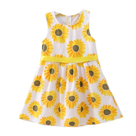 Sleeveless Sunflower Sundress Fashion 2018 Toddler Kids Baby Girl