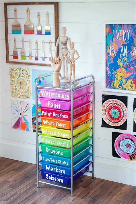Easy Way Of Setting Up A Classroom Or Art Room Art Supplies Storage Organize Craft Supplies