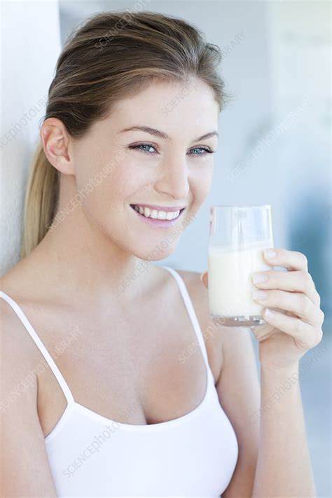 Woman Drinking Milk Stock Image F0031018 Science Photo Library