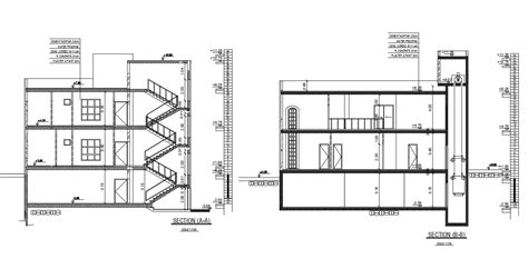 3 Storey House Building Section Drawing Dwg File Cadbull