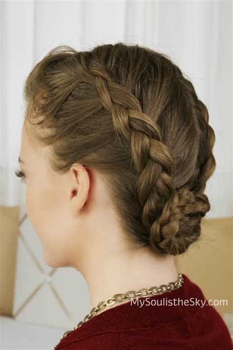 This style works best with very long hair. Double Dutch Braided Bun