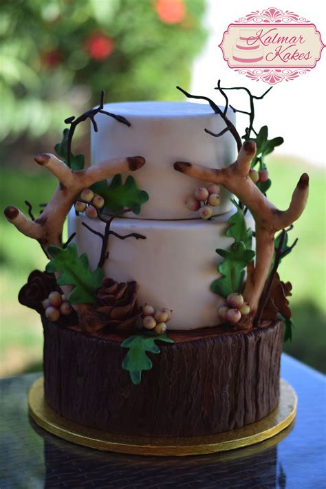 Rustic Grooms Cakes With Antlers Rustic Groom Elegant Wedding Cakes