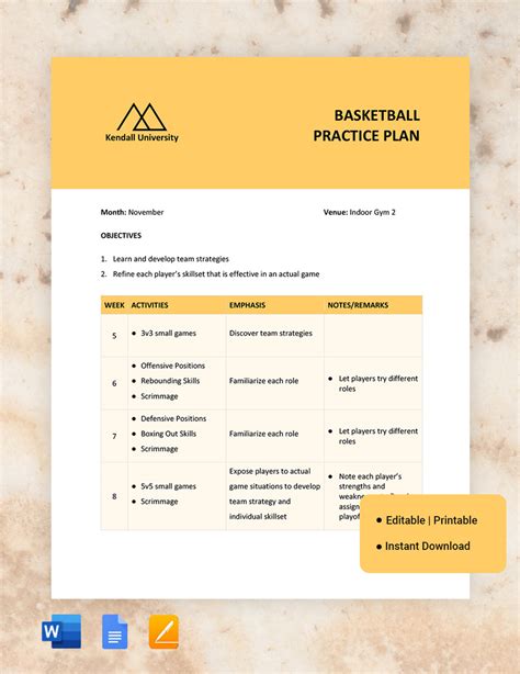 Nike Basketball Practice Plan Template Send Out Signed Nike Basketball