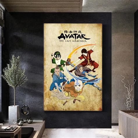 Avatar The Last Airbender Aang Fight Anime Good Quality Posters Vintage