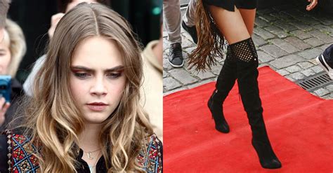 Cara Delevingne S Endless Legs In Racy Adrianna Over The Knee Boots