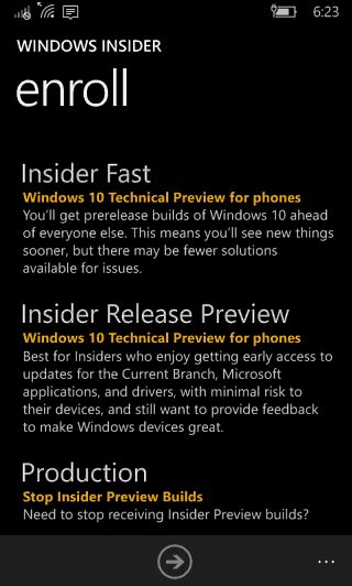 Windows 10 Mobile Insider Preview Build 10586107 And Release Preview Ring