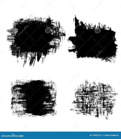 Vector Set Of Black Grunge Banners Stock Vector Illustration Of