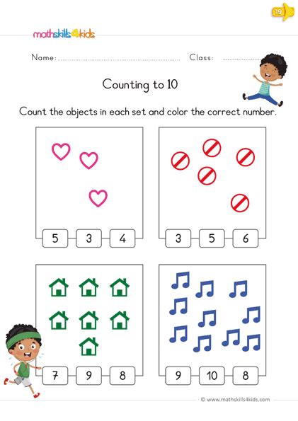 Kindergarten Math Worksheets Counting To 10 Free Printable Counting