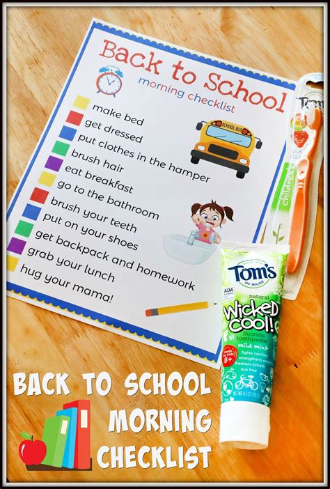 For The Love Of Food Printable Back To School Morning Checklist