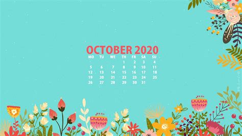 Colorful Flowers With Leaves In Light Aquamarine Background October