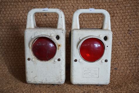 A Pair Of British Rail Railway Wagon Tail Lamps