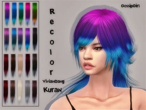 Sims 4 Hairs ~ The Sims Resource Viviandang S Kuran Hair Recolored By