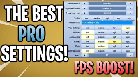 Fortnite Best Competitive Settings Options For Pc And Console Youtube
