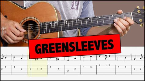 Greensleeves Easy Guitar Tutorial Melody Tab Chords Chordify