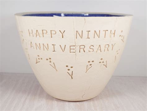 Ninth Wedding Anniversary Pottery Bowl 9th Anniversary T