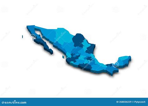 Mexico Political Map Of Administrative Divisions Stock Illustration