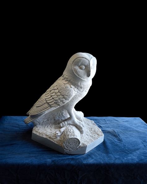 Stone Owls Carved In Purbeck Stone And Caen Stone By Jonathan Sells