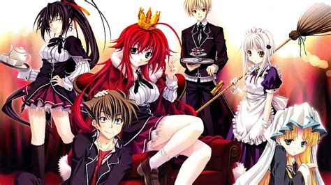 Illustration Anime Gremory Rias Argento Asia Hyoudou Issei