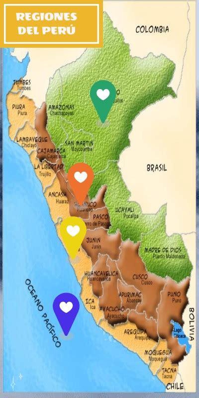 Mapa Del Peru Con Las Tres Regiones