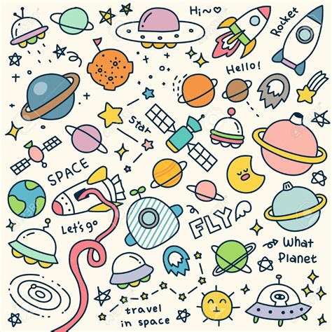 Check out space articles and videos on our space channel. Stock Vector in 2020 | Space doodles, Space drawings, Doodles