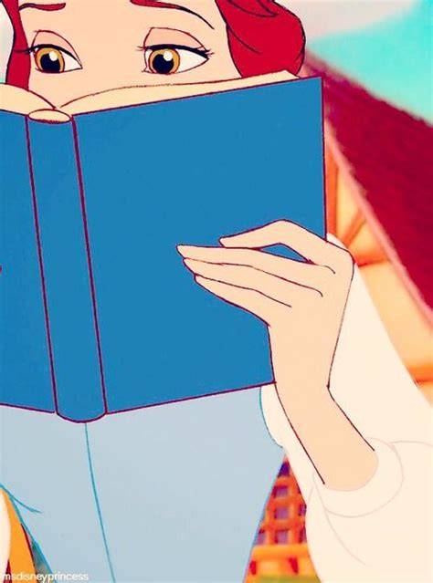 with a dreamy far off look and her nose stuck in a book disney princess movies disney