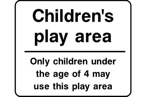 Childrens Play Area With Age Restriction Sign Sk Signs And Labels