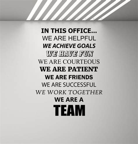 In This Office We Do Teamwork Wall Decal We Are A Team Poster Success
